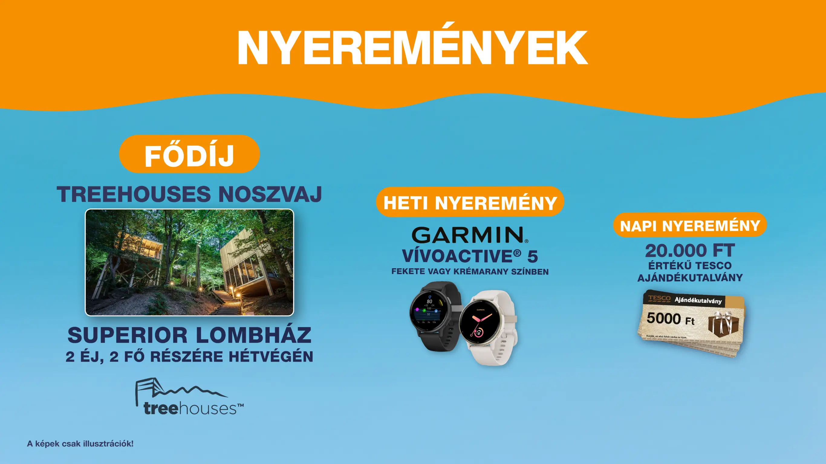 A promócióban megnyerhető nyeremények plakátképe.