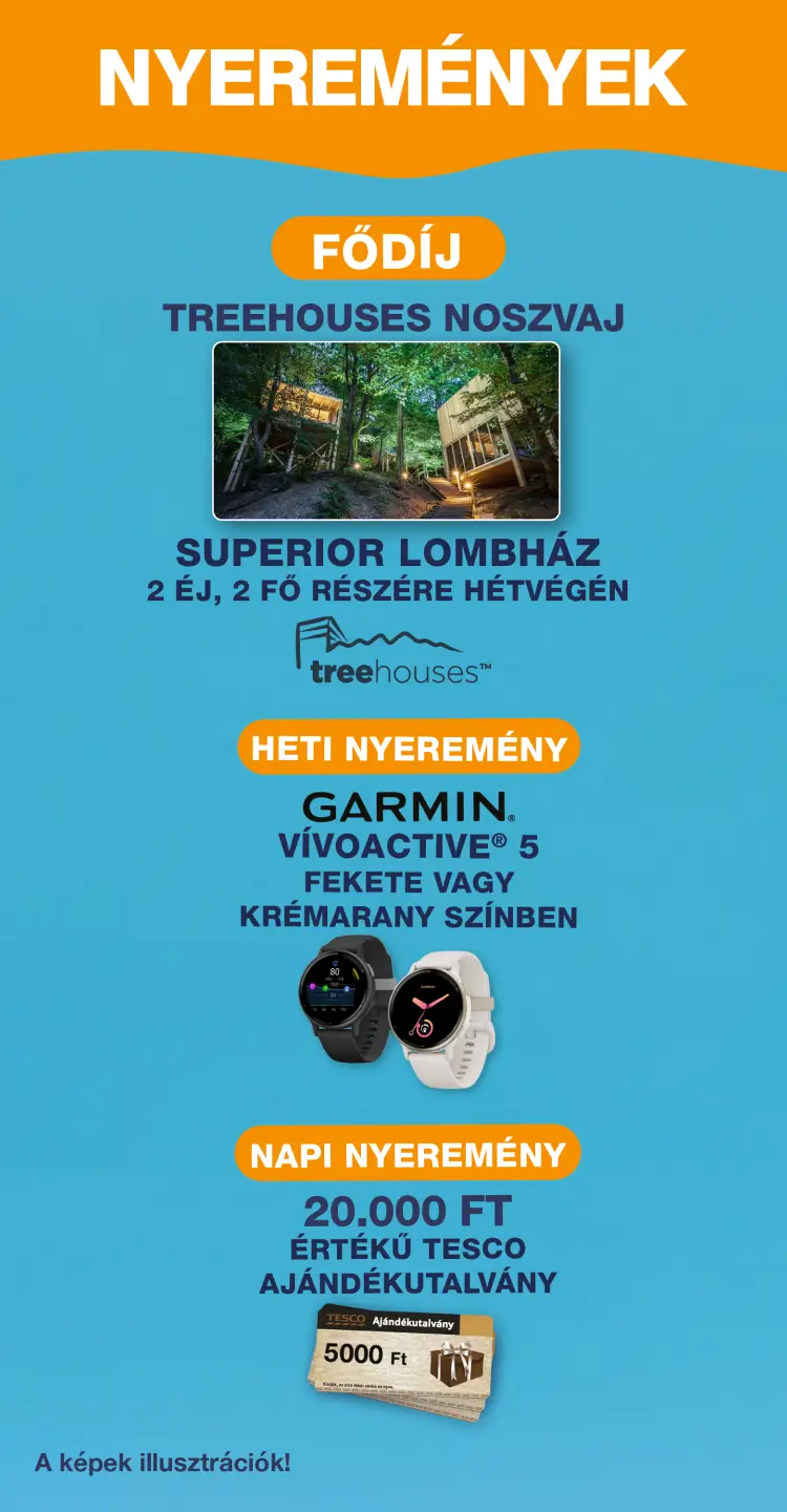 A promócióban megnyerhető nyeremények plakátképe.